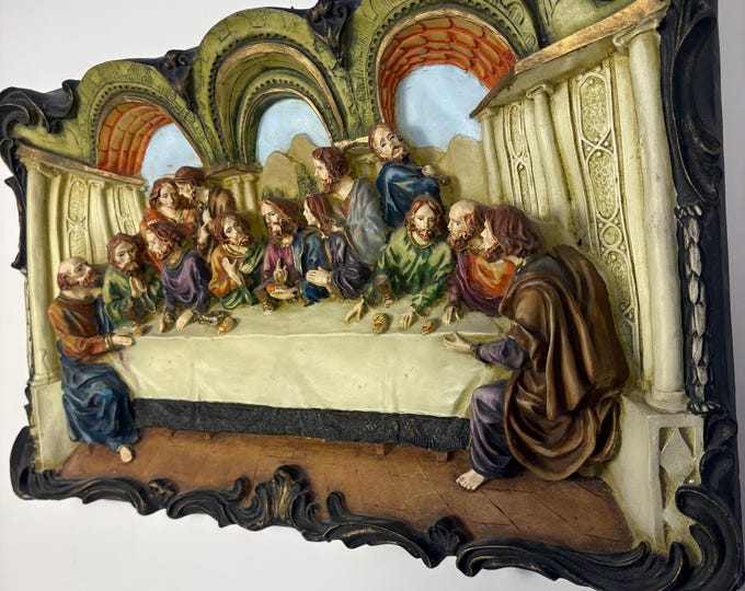Vintage Last Supper Wall Plaque | Large 3D Religious Wall Art - Etsy