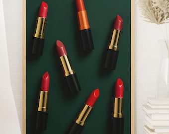 Red Lipstick Wall Art Print-Make Up Poster-Fashion Beauty Decor