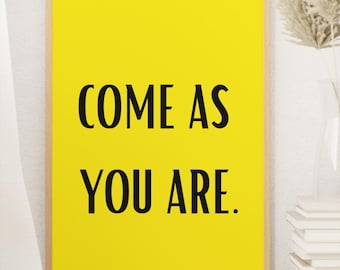 Minimalistischer Kunstdruck – Gelber Hintergrund mit kraftvollem Text