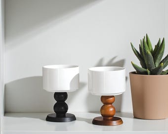 Copa de helado de cerámica hecha a mano / Bol de postre de madera vintage / Bol para bayas / Regalo de Navidad