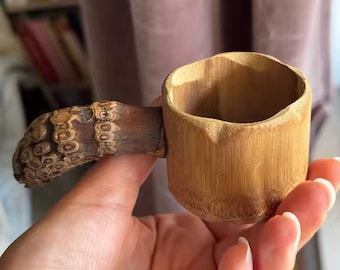 Colador de té de bambú artesanal - Infusor de madera natural - Cuchara de té de bambú - Artículos para preparar té - Accesorios para beber