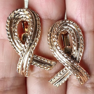 VTG Emmons Gold-Plated Ribbon Earrings