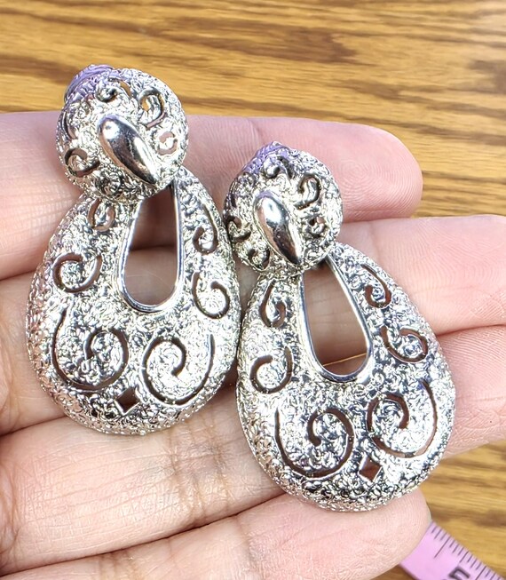 Sarah Coventry "Two Timer" Silver-Tone Earrings - image 1