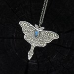 •GUIDE• ocean jasper + luna moth + mixed metal necklace (26