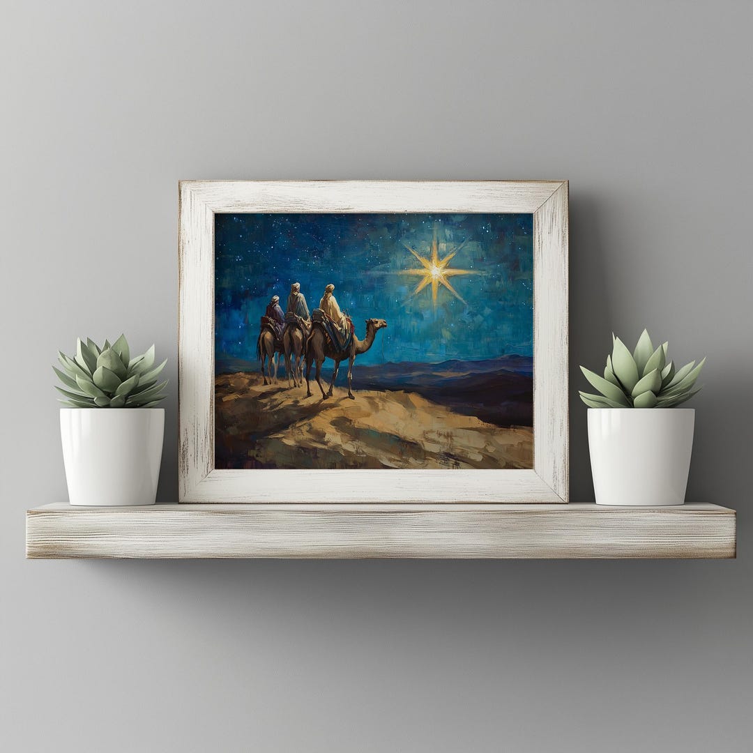 Three Wise Men Christian Wall Art Printable - Star of Bethlehem ...