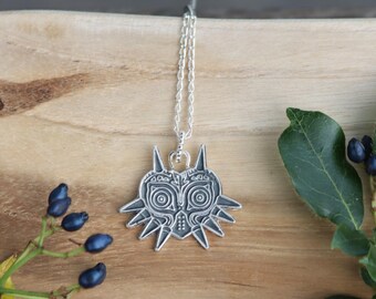 Zelda Majora's Mask Pendant Necklace S925 Sterling Silver Hand-crafted