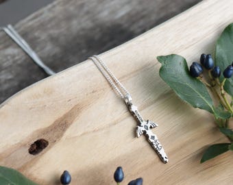 Handmade Zelda Tears of Kingdom Decayed Master sword Small Pendant Necklace 925 Sterling Sliver