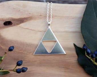 925 Sterling Silver Zelda Triforce Pendant Necklace