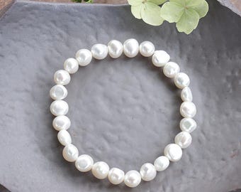 Natural Pearl Elastic Bracelets Simple Elegant