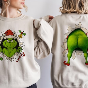 Funny Grinch Christmas PNG Bundle | Front & Back Design (Digital Download)
