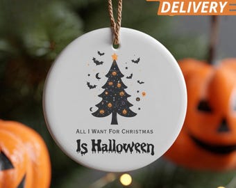 Christmas Christmas Ornament 2025 – Gothic Creepmas Tree Decor – Spooky Pumpkin & Bat Ornament for Halloween and Xmas