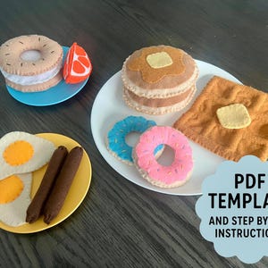 Filz Essen Schnittmuster-Bundle: DIY Pretend Play Frühstück (PDF)