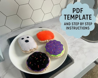 Filz Halloween Keks Schnittmuster | DIY Spiel Essen (PDF-Schnittmuster)