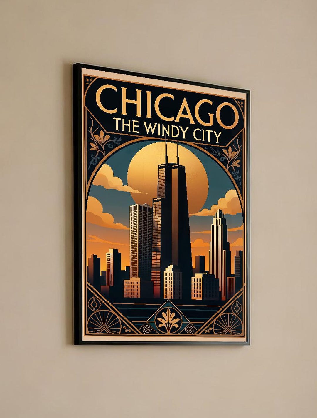 Art Deco Poster: Chicago, the Windy City - Instant Download - Etsy