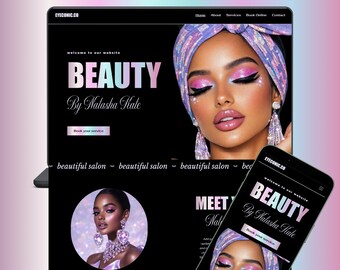 Wix studio website template beauty salon, makeup, WIX hair, lashes, custom website builder