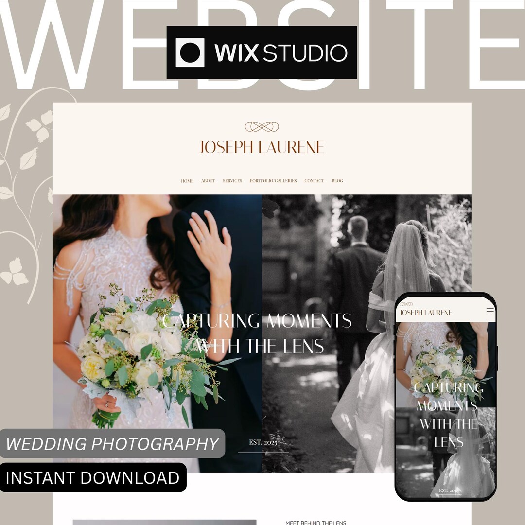 Wedding Photography Portfolio Website Template for Photographers Wix ...