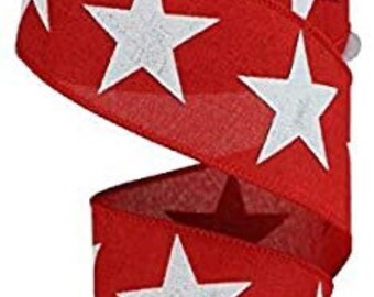 Darice® Patriotic Blue Star Burlap Ribbon 2-1//2 inches x 25 feet