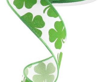 38\u201d Mini Shamrocks on Black Grosgrain Ribbon