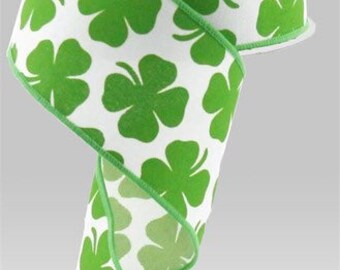 38\u201d Mini Shamrocks on Black Grosgrain Ribbon