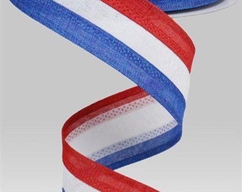 Wired RedWhite Ribbon 58 wide BY THE YARD