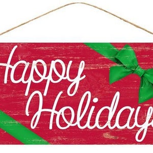 Christmas Sign, Happy Holidays Sign, Christmas Wreath Sign, Happy Holidays Wreath