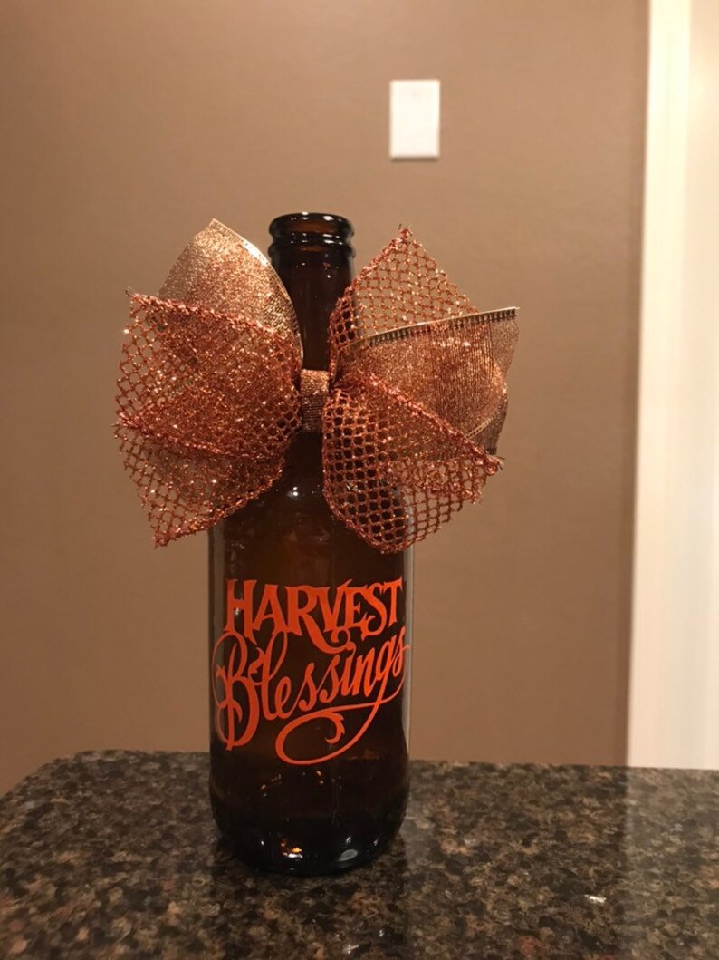 Fall Thanksgiving Beer Bottle Centerpiece