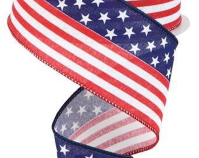 Flag Ribbon Small Patriotic Ribbon, American Flag Ribbon, Star and Stripes Ribbon, USA ...