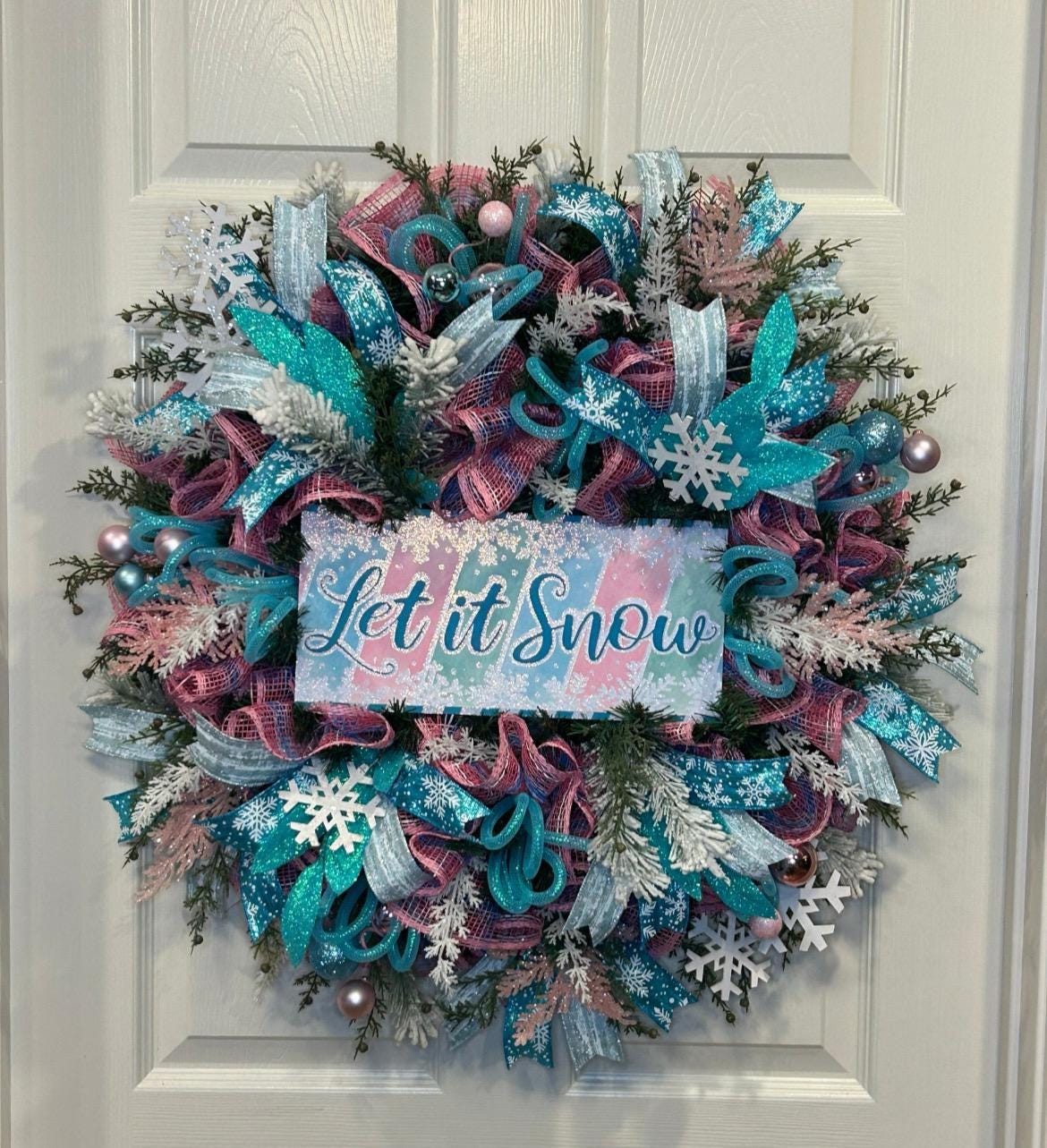 Christmas Wreath, Winter Wreath, Let It Snow Wreath Christmas Wreath, Winter Wreath, Let It Snow Wreath