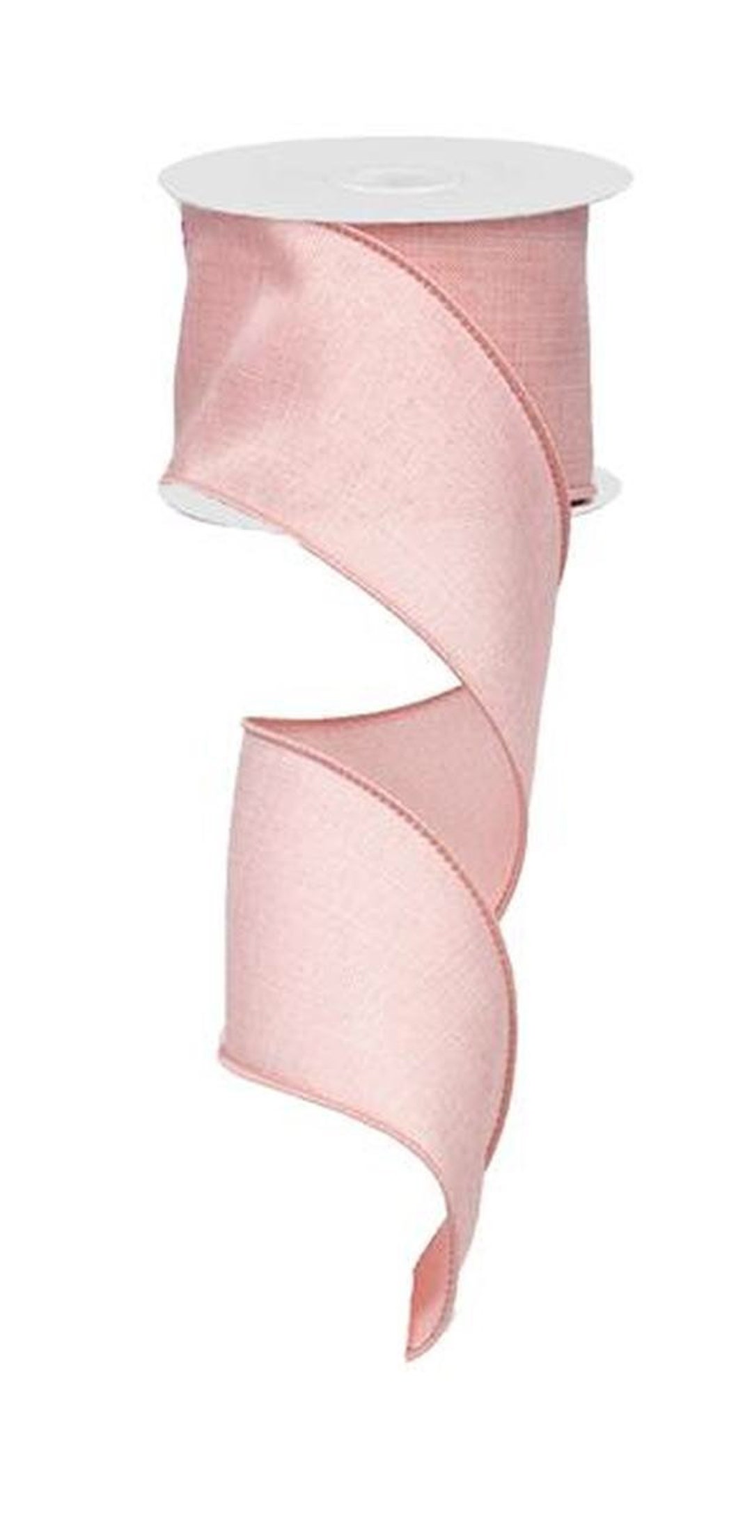 Pink Ribbon, Rose Pink Royal Burlap Ribbon, Wired Ribbon, 2