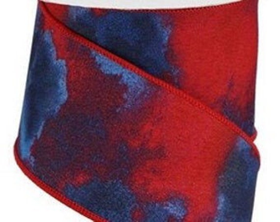Patriotic Ribbon, USA Ribbon, America Ribbon, Red White Blue Ribbon, Wired Ribbon, 2 1/2" Wired Ribbon, 10 Yard Roll, RGB1014A1