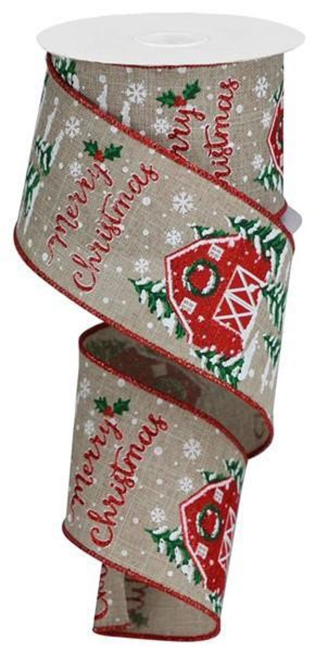 Barn Ribbon Christmas Ribbon, Barn Ribbon, Farmhouse Ribbon, Merry Christmas Ribbon ...