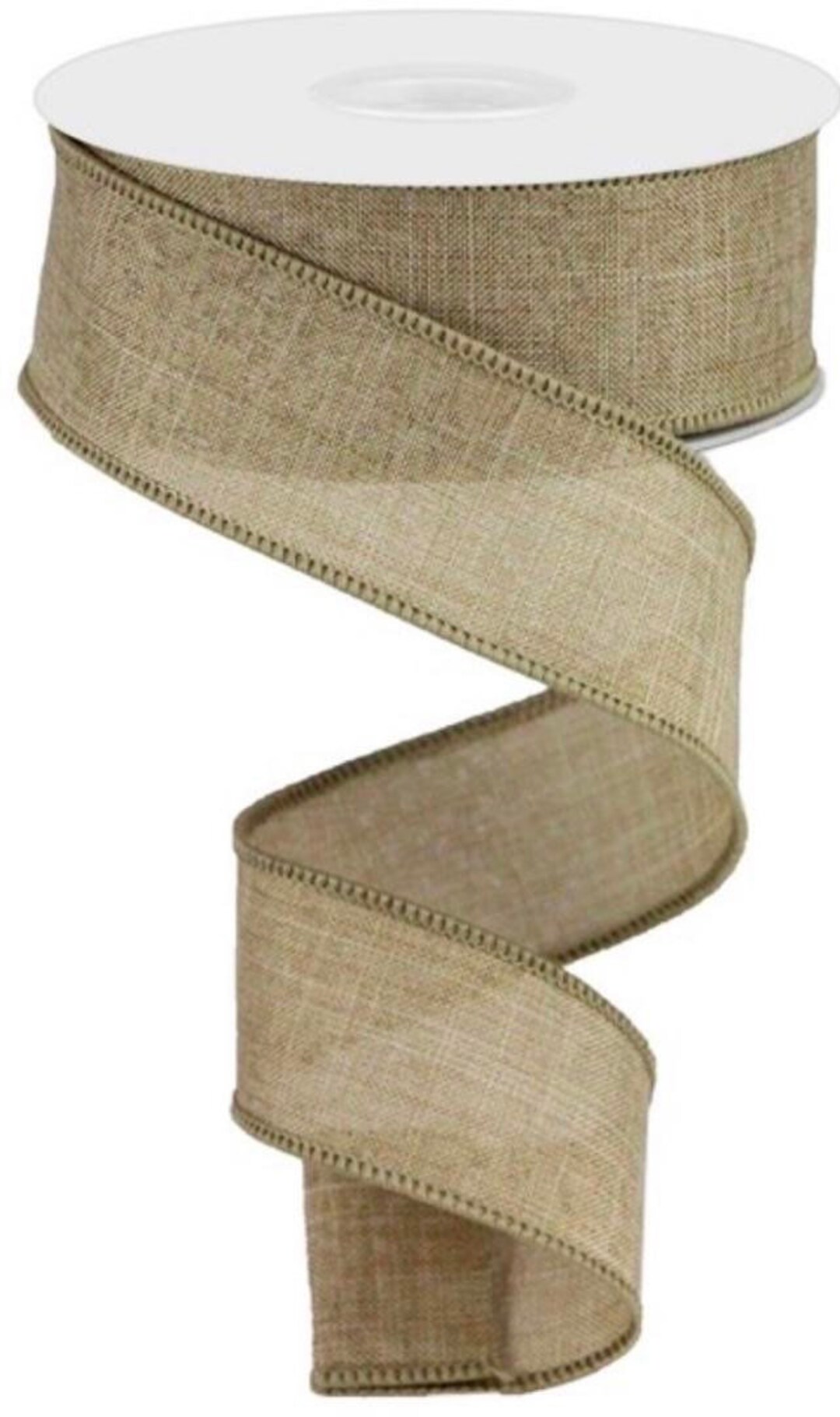 Cream Ribbon, Beige Ribbon, Burlap Ribbon, Wired Ribbon, 2 1/2 Wired  Ribbon, 10 Yard Roll