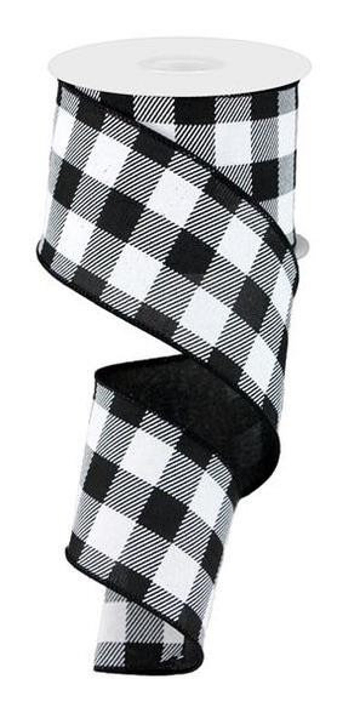 Buffalo Check Ribbon, Black Ribbon, Black and White Check Ribbon, Wired ...