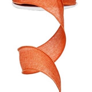 Coral Ribbon, Coral Burlap Ribbon, Dark Coral Ribbon, Wired Ribbon, 1 1/2&quot; Wired Ribbon, 10 Yard Roll, RG1278NE