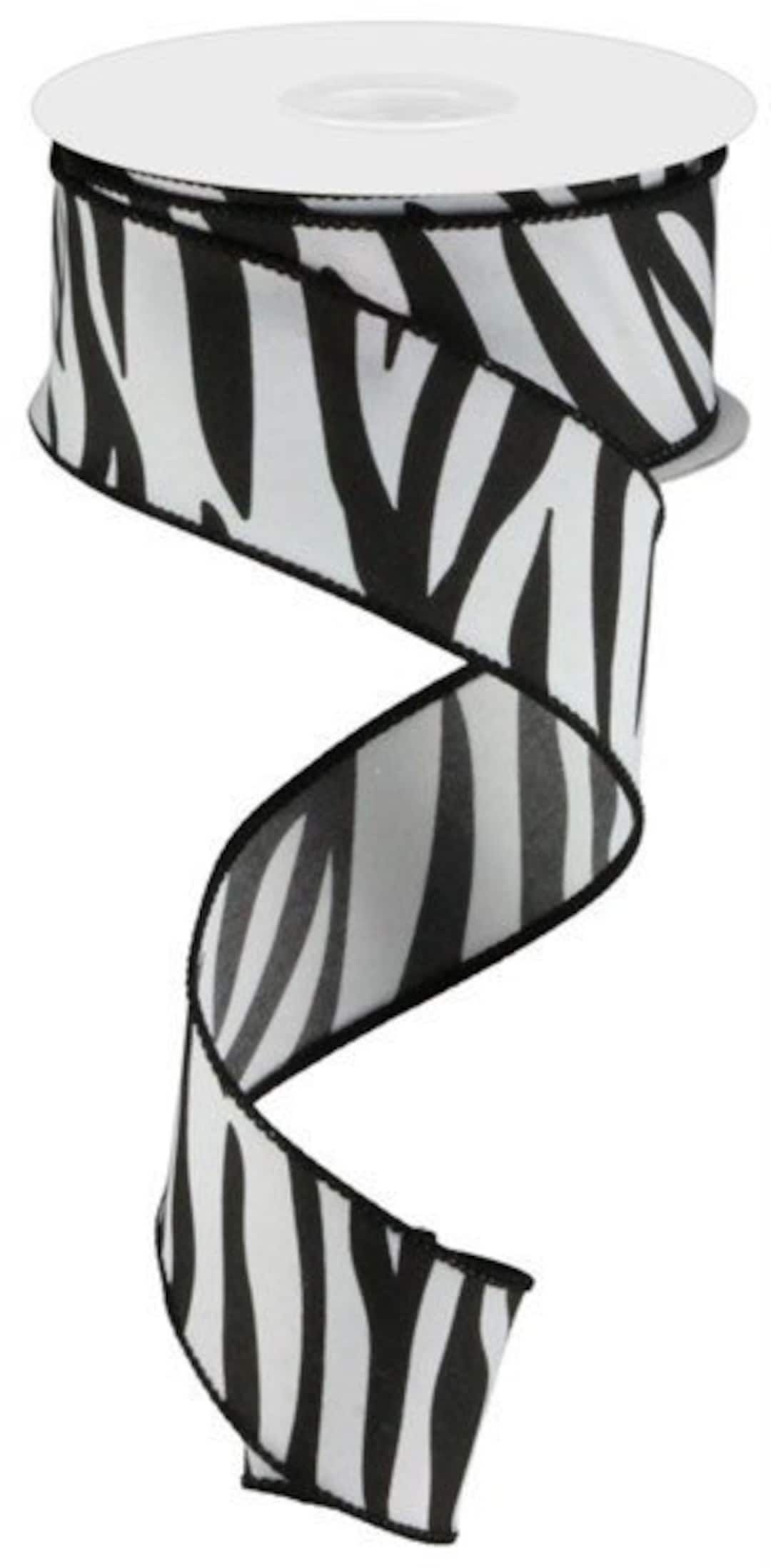 【ribbon ページです ロング 60cm×3個】 Zebra Ribbon, Zebra Stripe Ribbon, Animal Print Ribbon