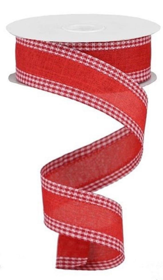 Red Ribbon, Gingham Ribbon, Plaid Ribbon, Burlap Ribbon, 1 1/2 Ribbon,  Wired Ribbon, 10 Yard Roll