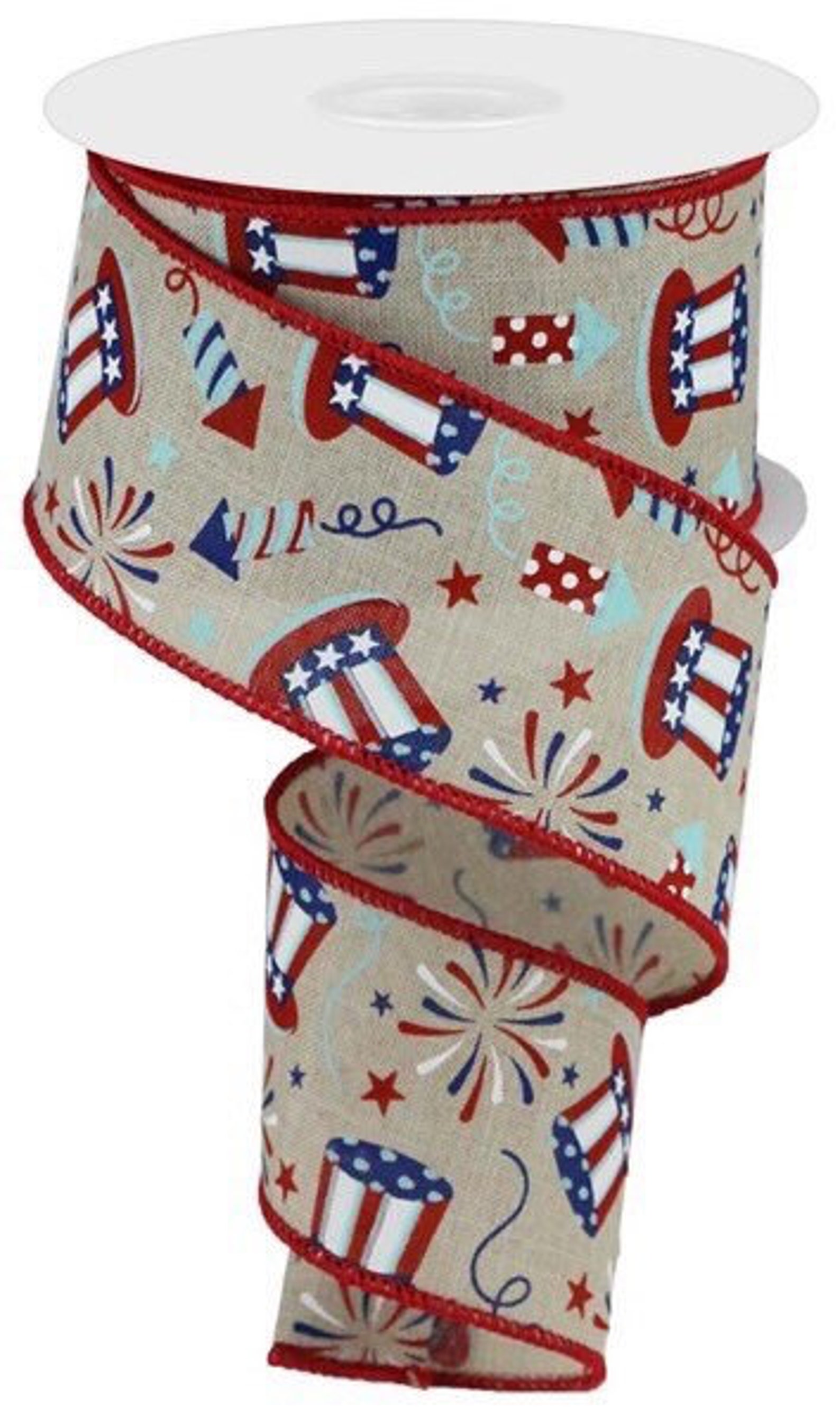 Patriotic Ribbon Uncle Sam Ribbon Fireworks Ribbon Red | Etsy
