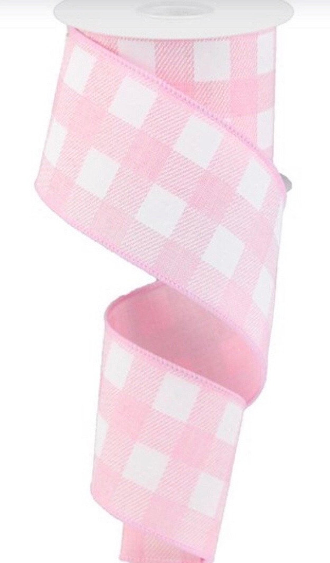 Pink Ribbon, Pink Plaid Ribbon, Buffalo Check Ribbon, Burlap Ribbon ...