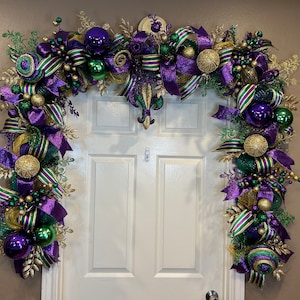 Mardi Gras Decor, Mardi Gras Garland, Mardi Gras, Garland, Wreath