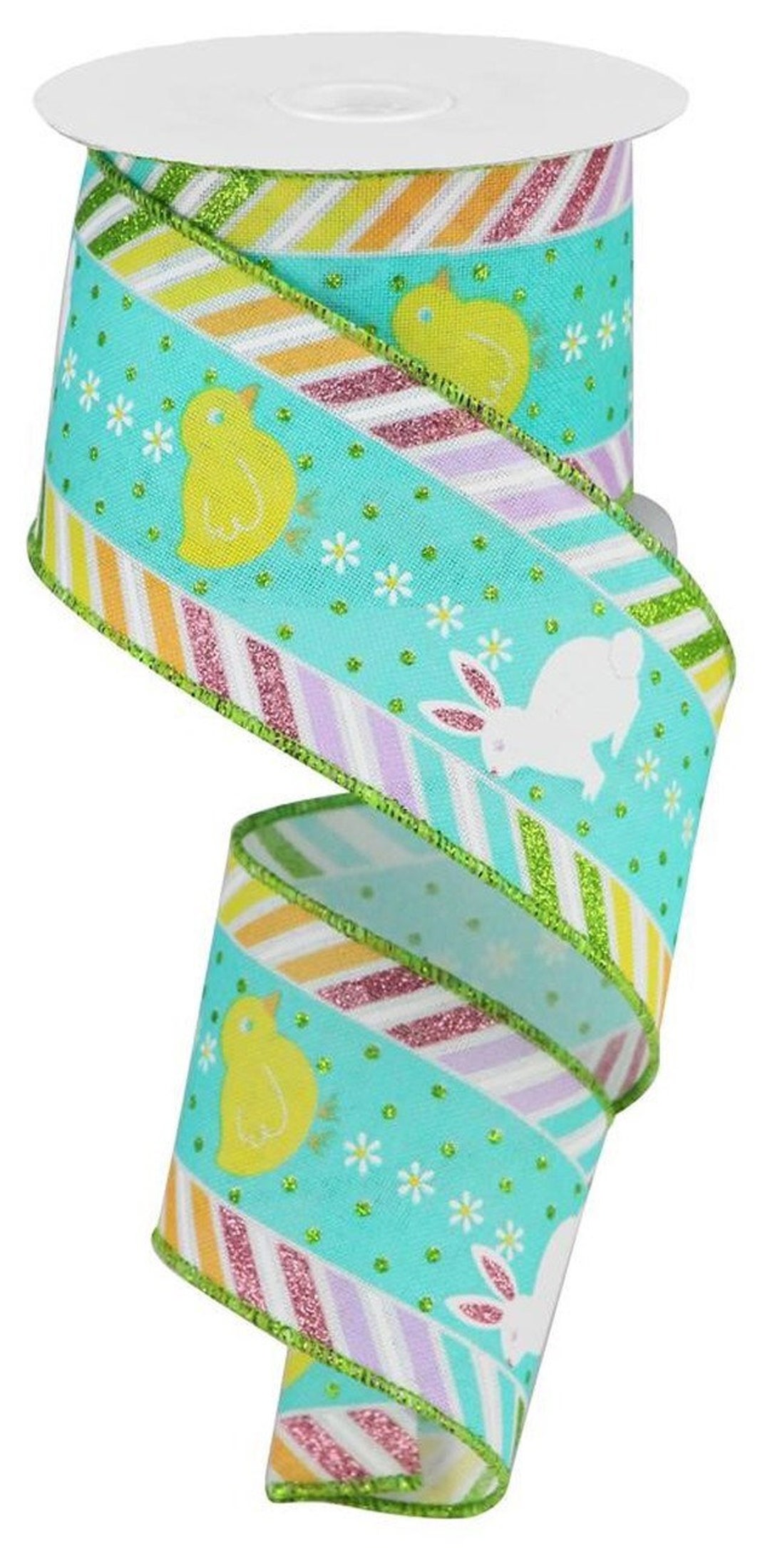 Easter Bunny Ribbon, Blue Easter Bunny Ribbon, 2.5