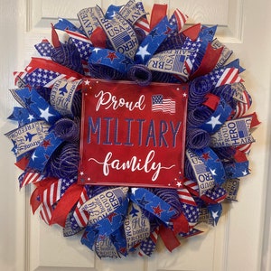 Air Force Wreath, Patriotic Wreath, Military Wreath, Memorial Day Wreath, Military Family Wreath, Door Wreath, 4th of July Wreath