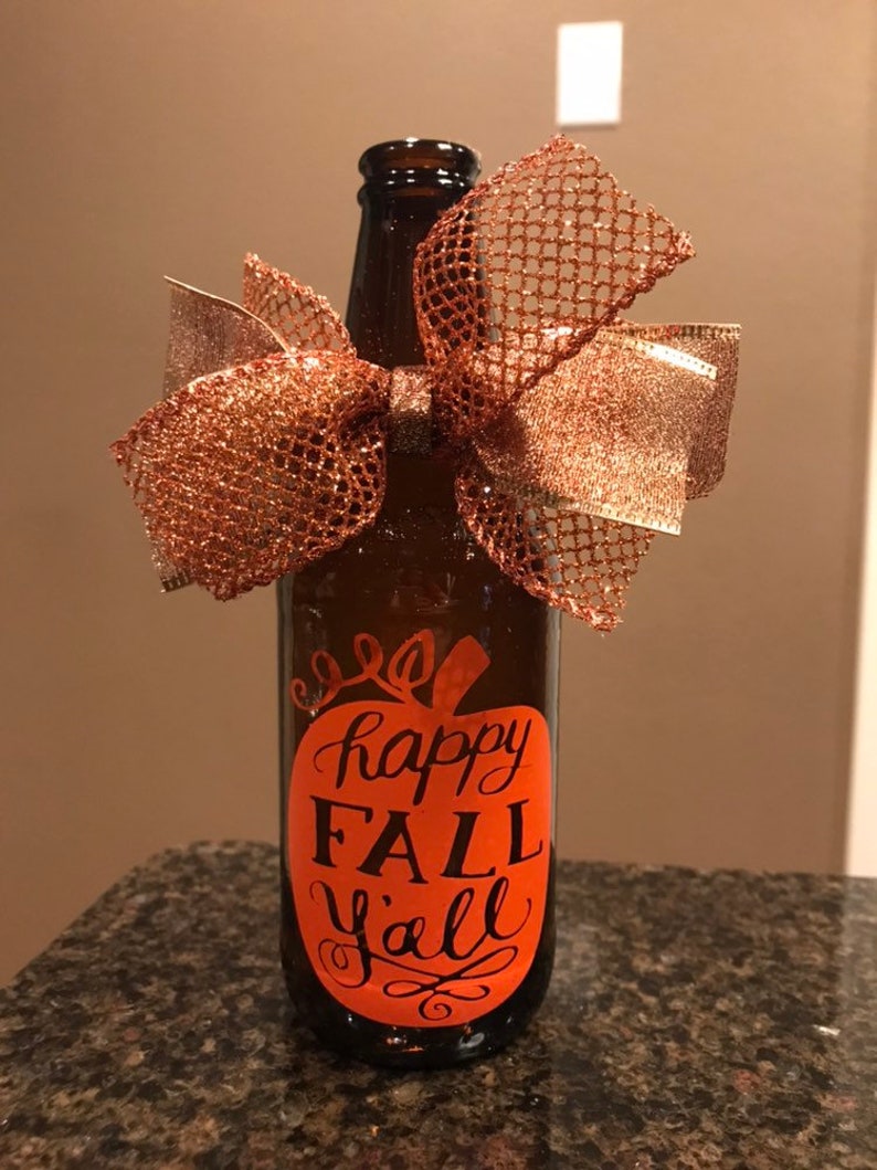 Fall Thanksgiving Beer Bottle Centerpiece