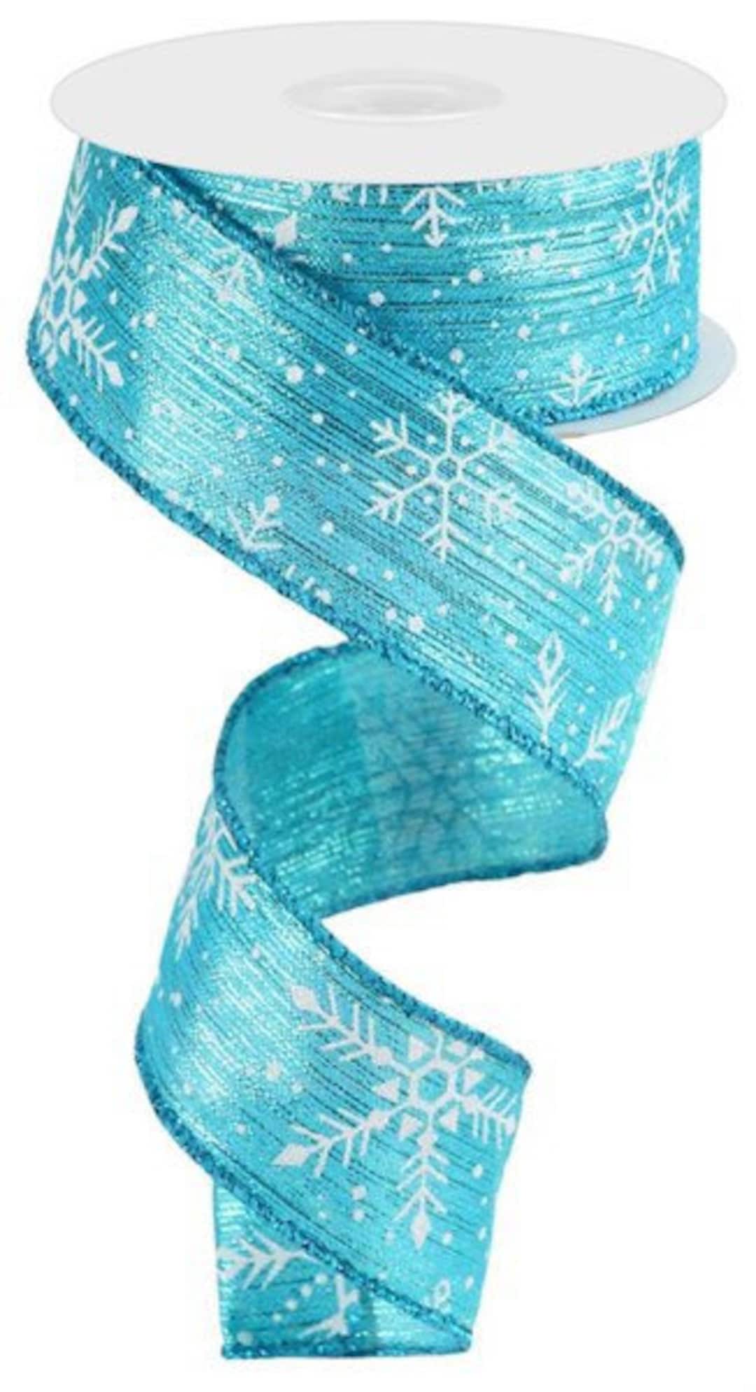 Christmas Ribbon, Snowflake Ribbon, Turquoise Ribbon, Turquoise ...