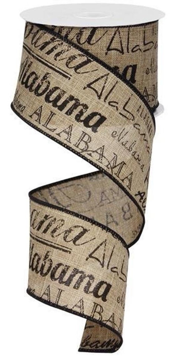Alabama Ribbon Burlap Ribbon Ribbon Wired Ribbon 2 | Etsy