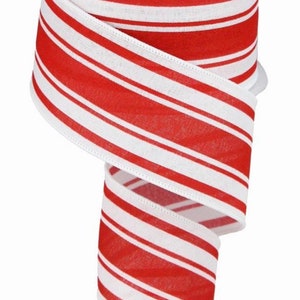 Farmhouse Ribbon, Farmhouse Stripe Ribbon,  Red Farmhouse Stripe Ribbon, Red Ribbon, Royal Burlap Ribbon, Wired Ribbon, 2 1/2&quot;, 10 Yard Roll