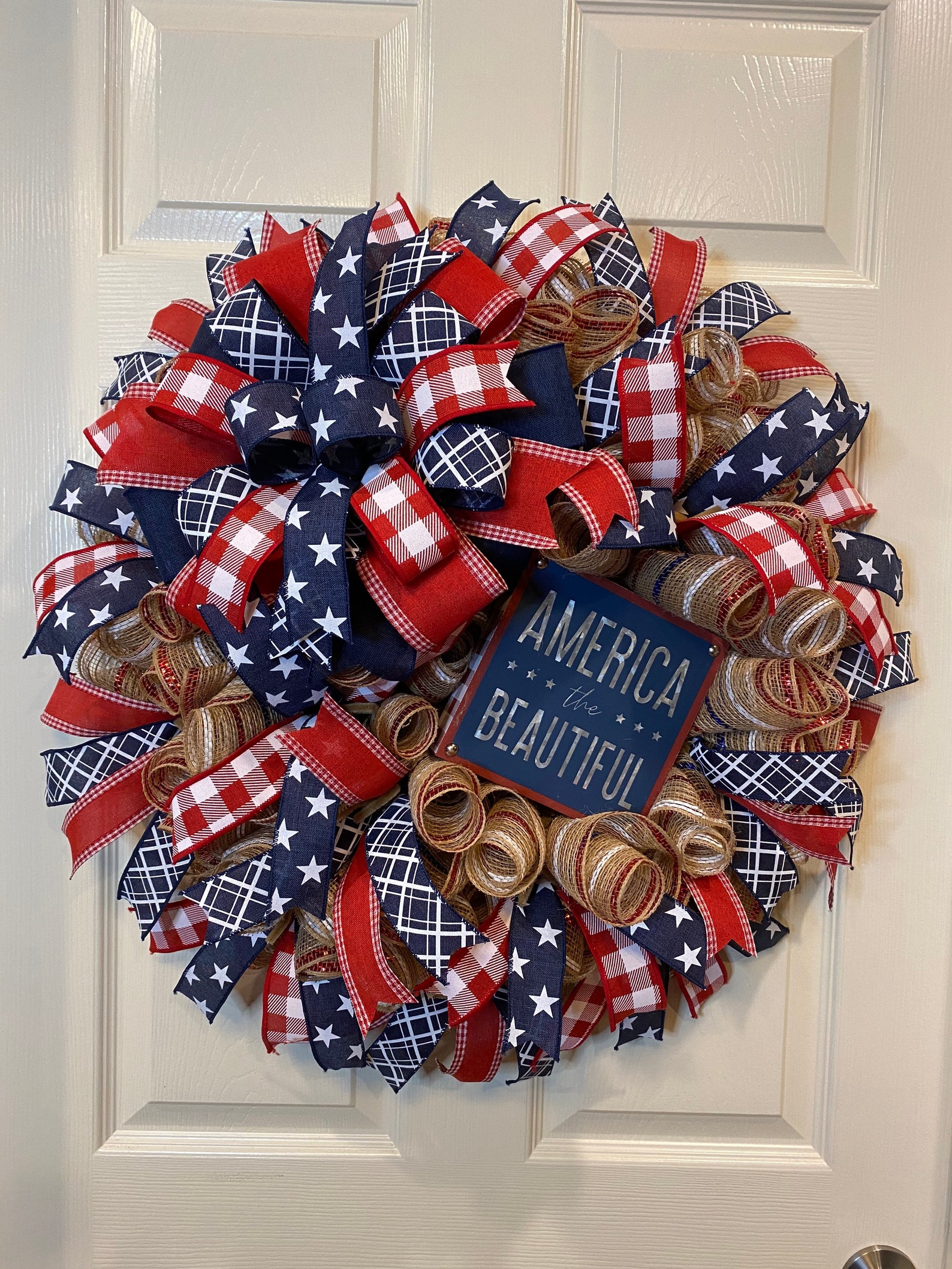Patriotic Wreath, America the Beautiful, Patriotic Wreath for Front ...