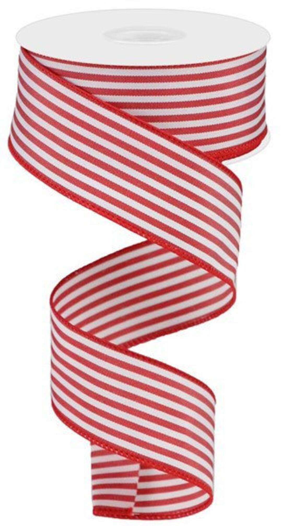 1.5 x 10yd Vertical Stripe Ribbon: Red/White (RGC156524) – The