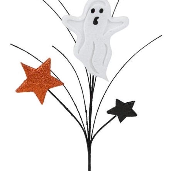 Halloween Wreath Pick, Ghost Wreath Pick, Spooky Ghost Wreath Pick, Wreath Pick, Wreath Embellishment, Ghost Wreath Embellishment