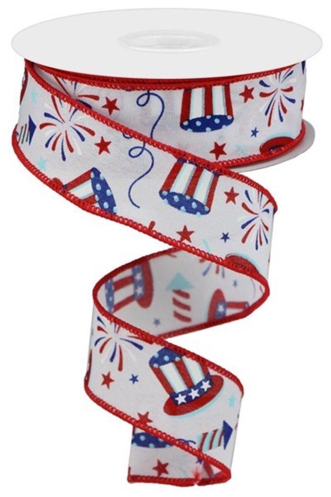 Patriotic Ribbon, Uncle Sam Ribbon, Fireworks Ribbon, Red White and