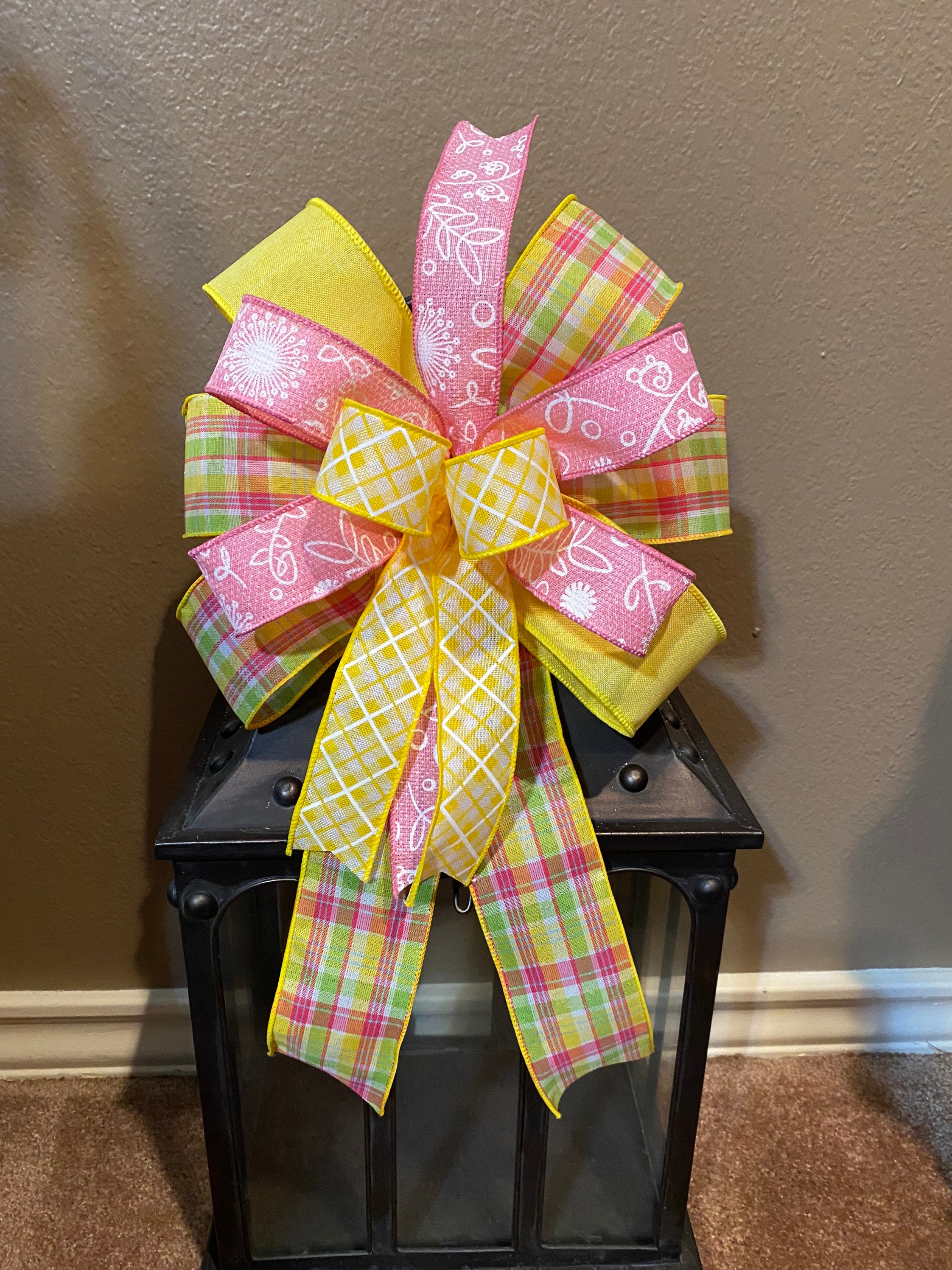 Yellow Bow, Pink Bow, Spring Bow, Plaid Bow, Lantern Bow, Wreath Bow ...